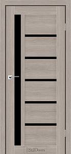 Дверное полотно Riko Nice Капучино 800*2000 екошпон 38 мм стекло черное