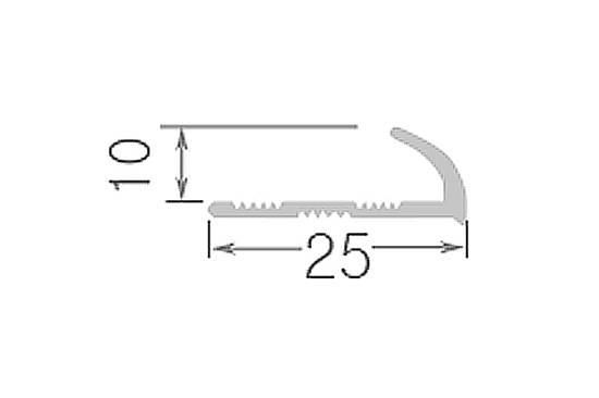601-01 Порог Омис (10мм) наружный угол серебро для плитки (2700мм)