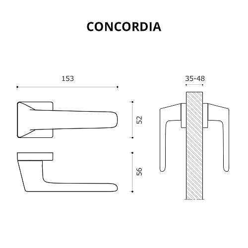 Дверна ручка SYSTEM Concordia RO11 BBN Чорний Матовий Нікель