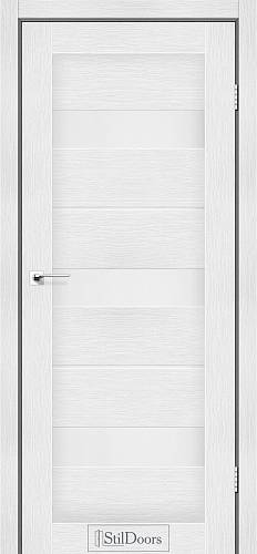 Дверне полотно MEXICO StilDoors Белое дерево (800*2000) ПВХ, стекло сатин