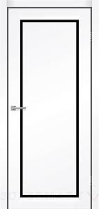 Дверне полотно Asmara StilDoors Белый мат (800*2000) ПВХ, стекло черное