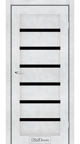 Дверне полотно FLORIDA StilDoors Светлый бетон (800*2000) ПВХ, стекло черное