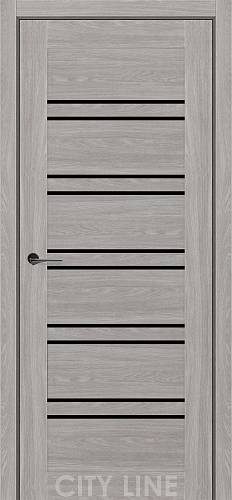 TERENZA City Line Express (900 х 2000, Дуб Гладстоун Грей, Чорне скло)