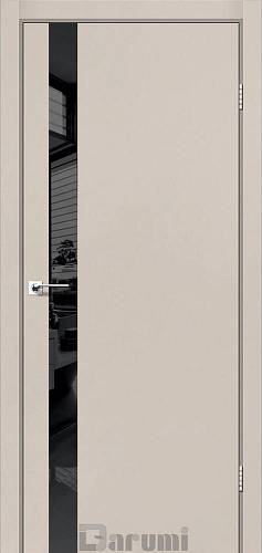 Дверне полотно Darumi  PLATO LINE PTL-04, 800 х 2000, Димчастий краст, Lacobel чорний+алюм.торець