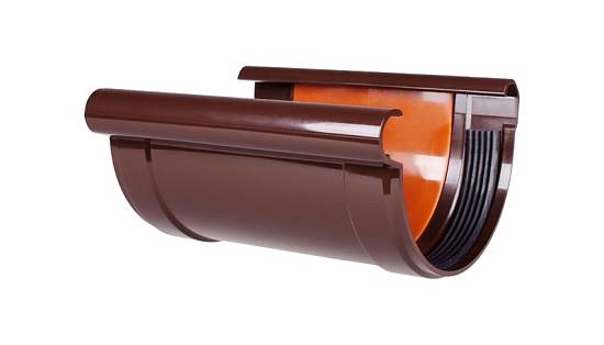 З'єднувач жолоба з прокладкою Profil (011) коричневий Д 130 (20 шт.)