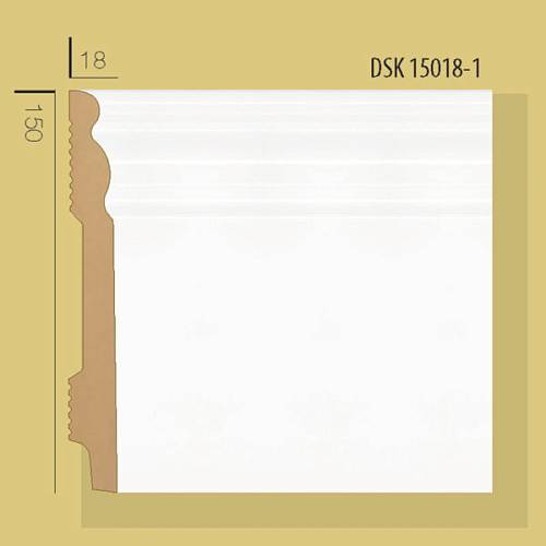 Плинтус Decolux DSK 15018 белый 150*18*2400мм (6шт/уп)