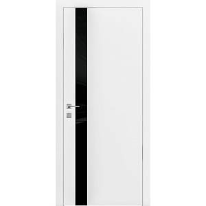 Дверь Родос Berta V белая матовая (800*2000) окрашенная, стекло черный глянец