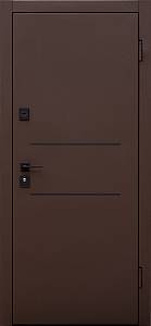 Двері вхідні Форт Нокс Гранд  Матовий цинк корич 8019+молд/Мат.цинк коричневий 850 права