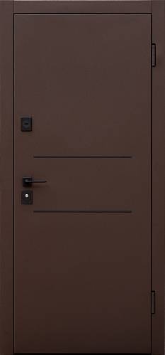 Двері вхідні Форт Нокс Гранд  Матовий цинк корич 8019+молд/Мат.цинк коричневий 850 права