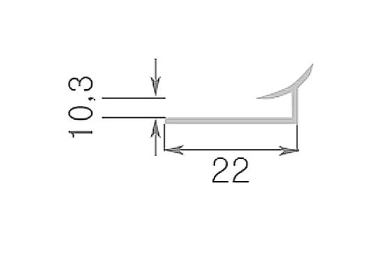609-01 Порог Омис (22*10мм) внутренний угол серебро для плитки (2700)