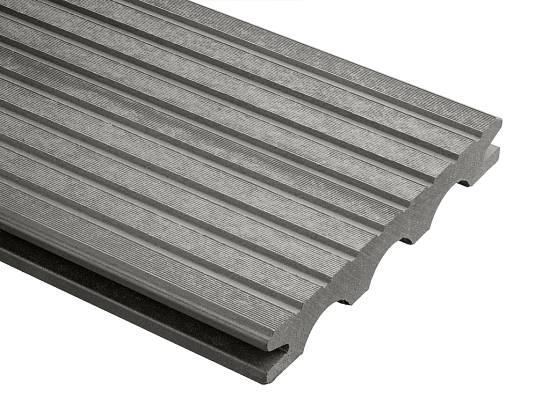 Террасная доска Holzdorf Classik шовная графит (20*140*2400мм) Массив