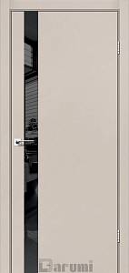 Дверне полотно Darumi  PLATO LINE PTL-04, 800 х 2000, Димчастий краст, Lacobel чорний+алюм.торець