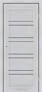 Дверне полотно ANTALYA 900 х 2000, Кремове Дерево, Чорне скло