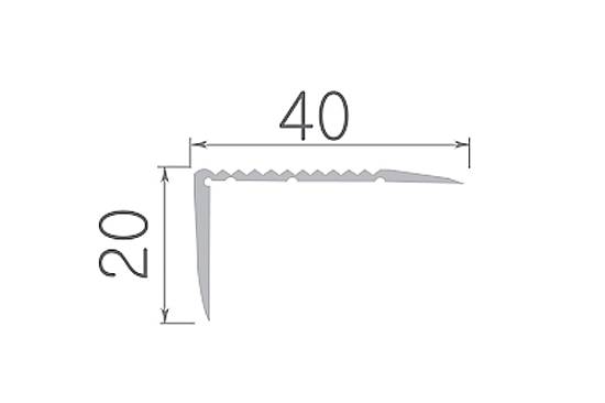 437-03 Порог Омис (40*20мм) лестничный золото рифленый (1800мм)