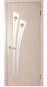 Дверне полотно Новий стиль Лилия дуб жемчужный (600*2000) экошпон стекло с рис. Р1