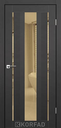 Двери Korfad Aliano AL-02 Super Pet антрацит 800*2000  зеркало бронза двухстороннее