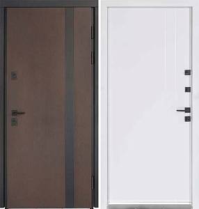 Двері Вхідні БулатТермо Хаус Мод703/191 Венге темний/вулична білий атласний 850права(терморозрив) СЧ