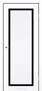 Дверне полотно ASMARA StilDoors Білий Мат (800*2000) ПП ,стекло черное