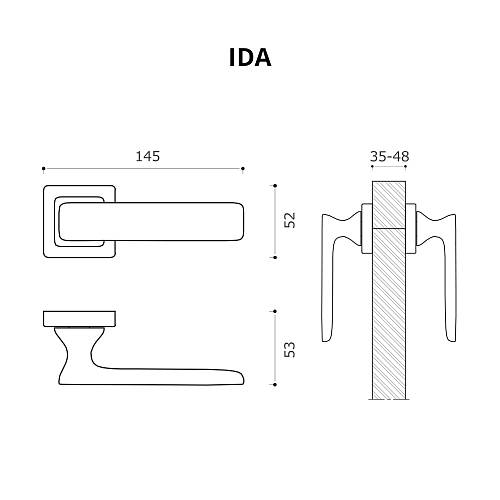 Дверна ручка SYSTEM Ida RO11 BBN Чорний Матовий Нікель