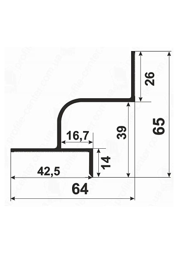 Алюмінієвий профіль тіньового шва АПТШ 21 без покриття 3 м/п (Профіль Центр)