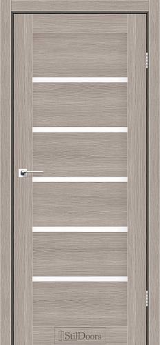 Дверне полотно Ріко Лімо капучино 800*2000 екошпон 38мм скло сатин