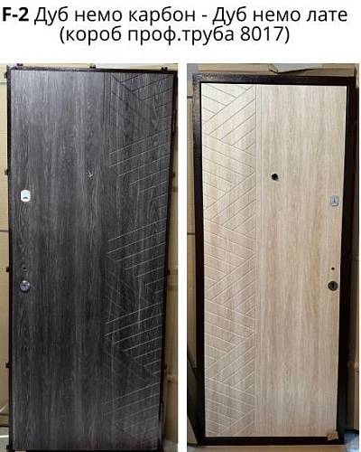 Двері вхідні Портала серія Комфорт F-2 Дуб немо карбон/ Дуб немо лате 950*2040 права