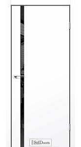 Дверне полотно LOFT GLASS  Stil  ПВХ Белый Мат 800*2000 черное стекло алюминиевый торец