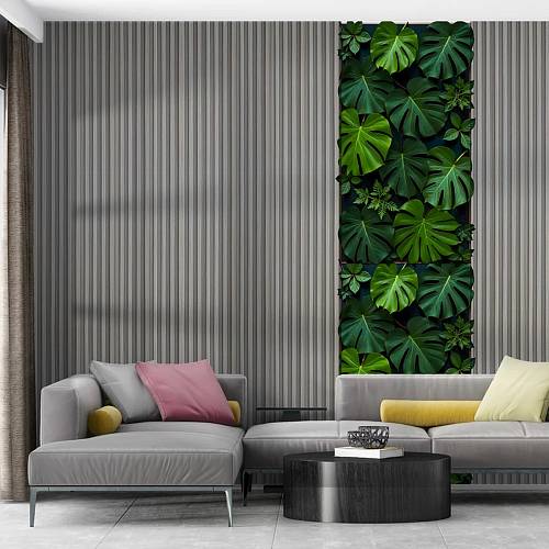 Рейка декоративная WPC стеновая стальная серая 3000х160х23мм (D) SW-00001528