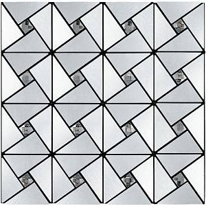 Самоклеющаяся алюминиевая плитка серебро со стразами 300х300х3мм SW-00001325 (D)