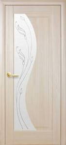 Дверне полотно Новий стиль Эскада ясень (900*2000) ПВХ De Luxe стекло с рис. Р2