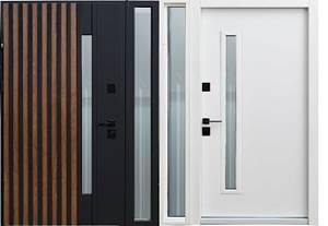 Двері Straj PF.St.Securemme 1.5 Side Light (1220х2050)RioSLoft  Дуб темний/Білий атлас