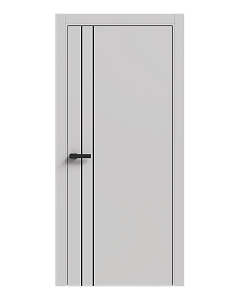 Дверь Терминус LIGHT ПК-05 (800*2000мм) Білий мат ПП  глуха, чорний торець, чорний молдінг