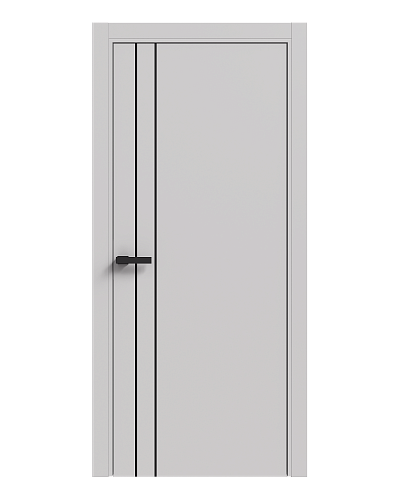 Дверь Терминус LIGHT ПК-05 (800*2000мм) Білий мат ПП  глуха, чорний торець, чорний молдінг