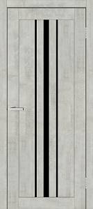 Дверь  Doors Smart С050 Бетон светлый (800*2000) ПВХ, черное стекло
