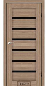 Дверне полотно FLORIDA StilDoors Ольха классическая (800*2000) ПВХ, стекло черное