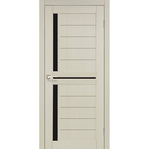 Дверне полотно Korfad Scalea SC-04 дуб білий 0,80х2 скло чорне