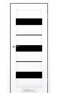 Дверне полотно MEXICO StilDoors Белый кристал (800*2000) ПВХ, стекло черное