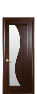 Дверне полотно Новий стиль левая Эскада каштан (600*2000) ПВХ De Luxe стекло сатин