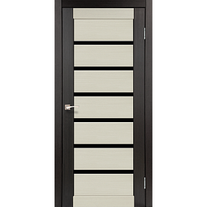 Двери Korfad Deluxe Porto Combi Deluxe PCD-01венге/дуб беленый 0,60х2 стекло черное