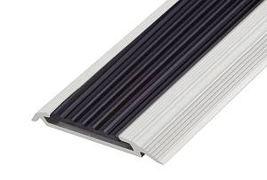 599-01 Порог Омис (47,4мм) серебро с резиновой вставкой (2000мм)