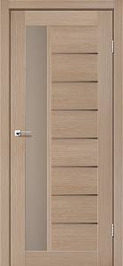 Дверь межкомнатная Leador Lorenza дуб мокко (800*2000) sincrolam, стекло сатин бронза