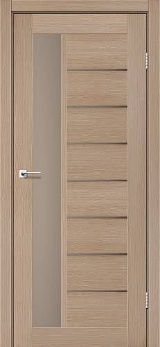 Двері міжкімнатні Leador Lorenza дуб мокко (800 * 2000) sincrolam, скло сатин бронза