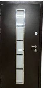 Двері вхідні Портала серія Стріт М2(склопакет) метал Ral 8019+мдф дуб темний 950*2040 права