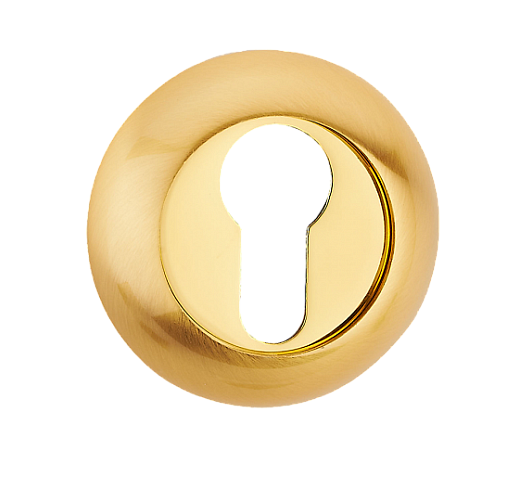 Накладка MVM на замок под цилиндр Е9 PB/SB полированная латунь/матовая латунь (цинковый сплав)