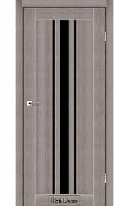 Дверне полотно ARIZONA StilDoors Трюфель (800*2000) ПВХ, скло черное