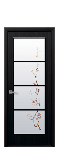 Дверне полотно Новий стиль Виктория венге 3D (800*2000) экошпон стекло с рис. Р3