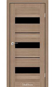 Дверне полотно MEXICO StilDoors Ольха классическая (800*2000) ПВХ, стекло черное