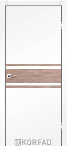 Двері Korfad GLP-11, кромка в колір полотна, Super Pet аляска, CPL горіх 800*2000