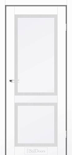 Дверне полотно Portland StilDoors Білий Мат (800*2000) ПП ,стекло сатин