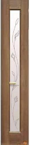 Дверне полотно Новий стиль Рада золотая ольха (400*2000) ПВХ De Luxe стекло с рис. Р4